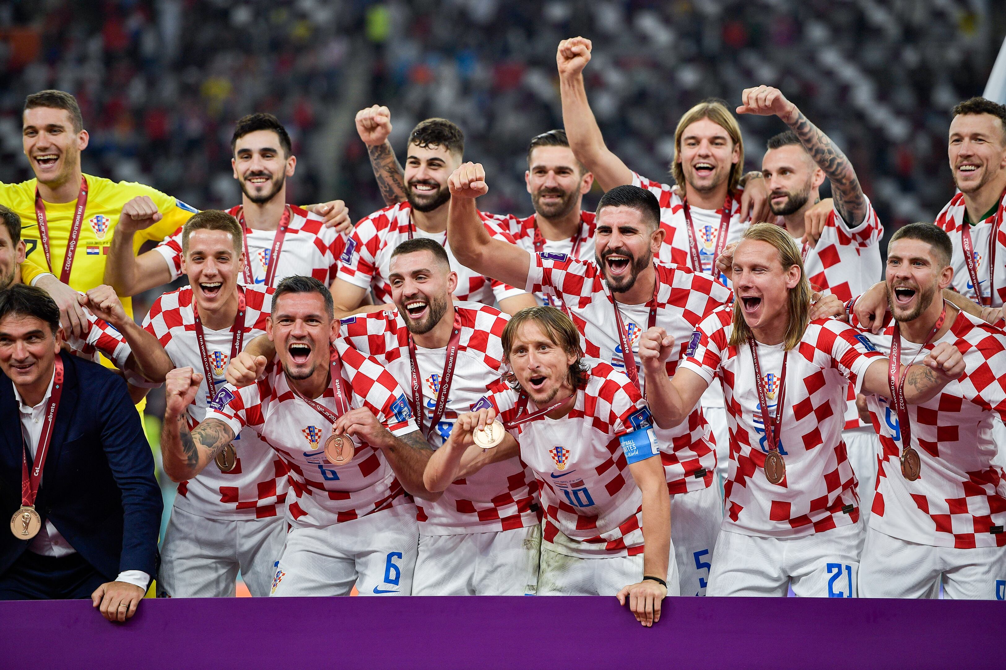Croacia celebró su tercer lugar en Qatar 2022. (Photo by Pablo Morano/BSR Agency/Getty Images)