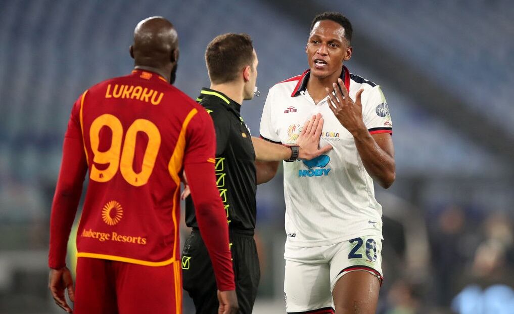 Yerry Mina y Romelu Lukaku en el partido por Serie A / Getty Images