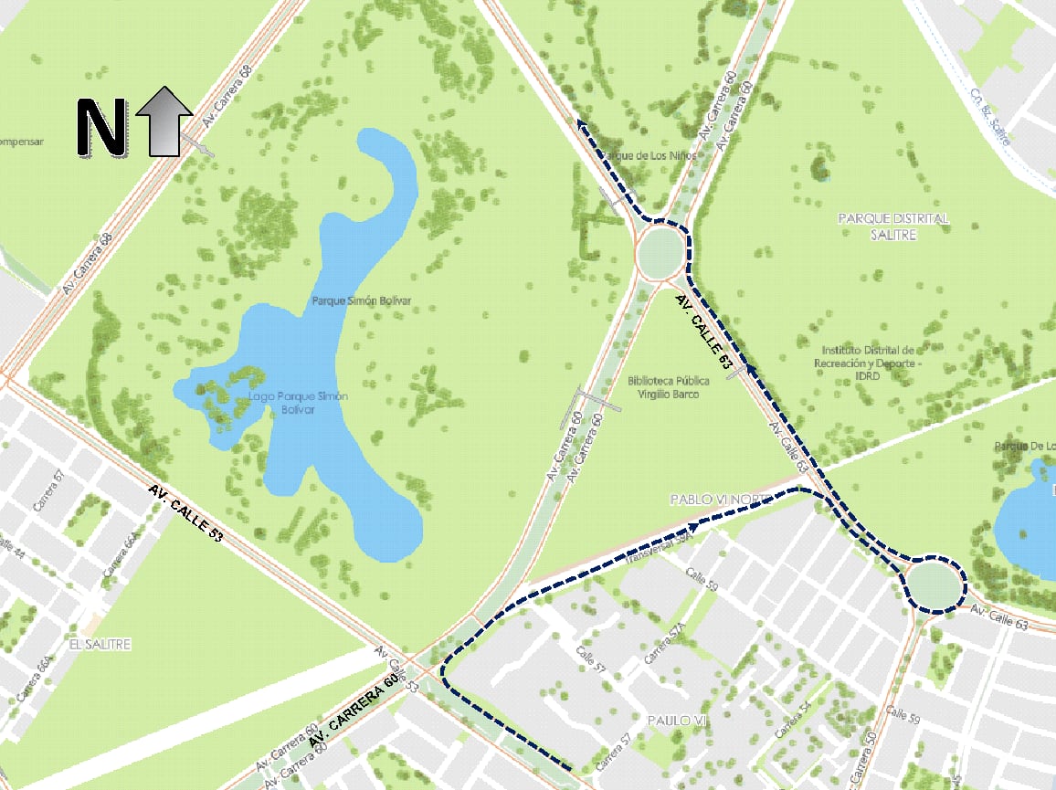 Mapa 5 Carrera Verde Bogotá 2026 (Crédito: Alcaldía de Bogotá)