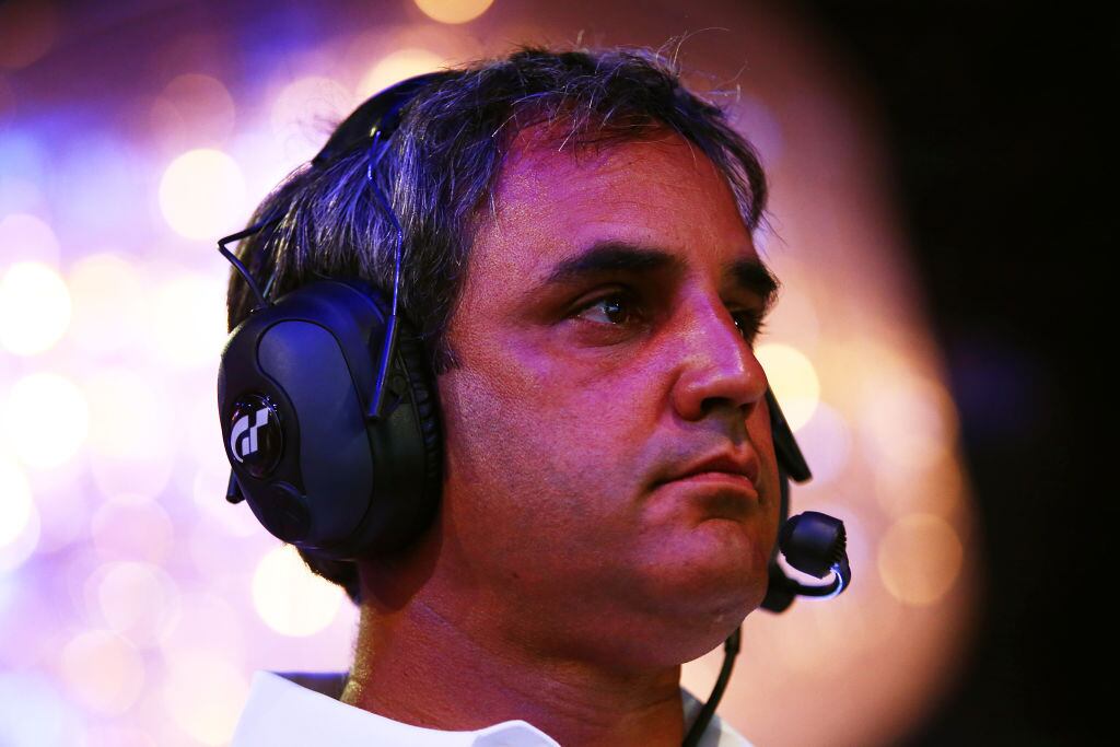 NEW YORK, NEW YORK - AUGUST 23: Juan Pablo Montoya of Colombia looks on in the Pro-Am race during the Gran Turismo World Tour at the PlayStation Theater on August 23, 2019 in New York City. (Photo by Jack Thomas - Gran Turismo/Gran Turismo via Getty Images)