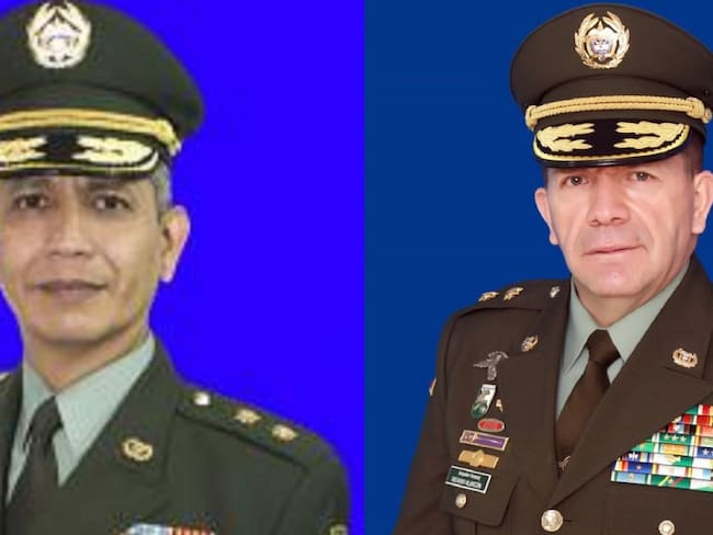 General Diego Rosero, nuevo comandante de la Policía Metropolitana de Barranquilla. General Ricardo Alarcón, comandante saliente.