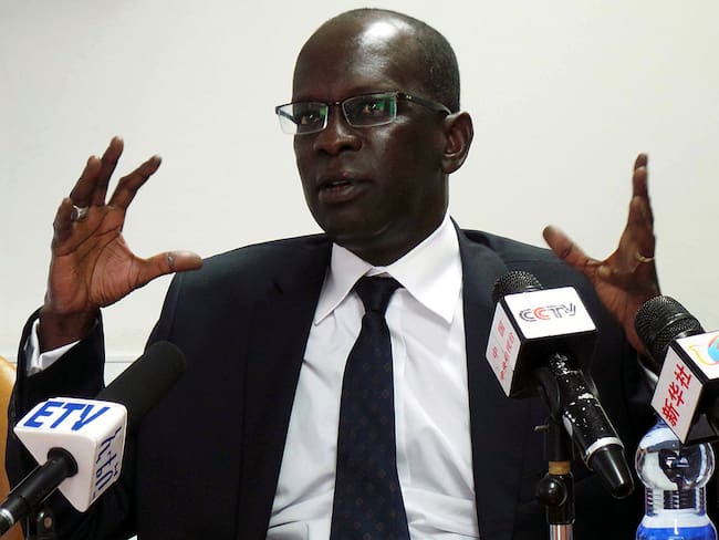 Abdou Dieng attends a joint press conference about the current situation of South Sudan in Addis Ababa, Ethiopia on June 11, 2014. (Photo by Minasse Wondimu/Anadolu Agency/Getty Images)