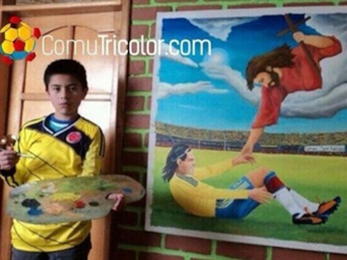 Falcao García agradece a niño que lo dibujó apoyado por la mano de Dios