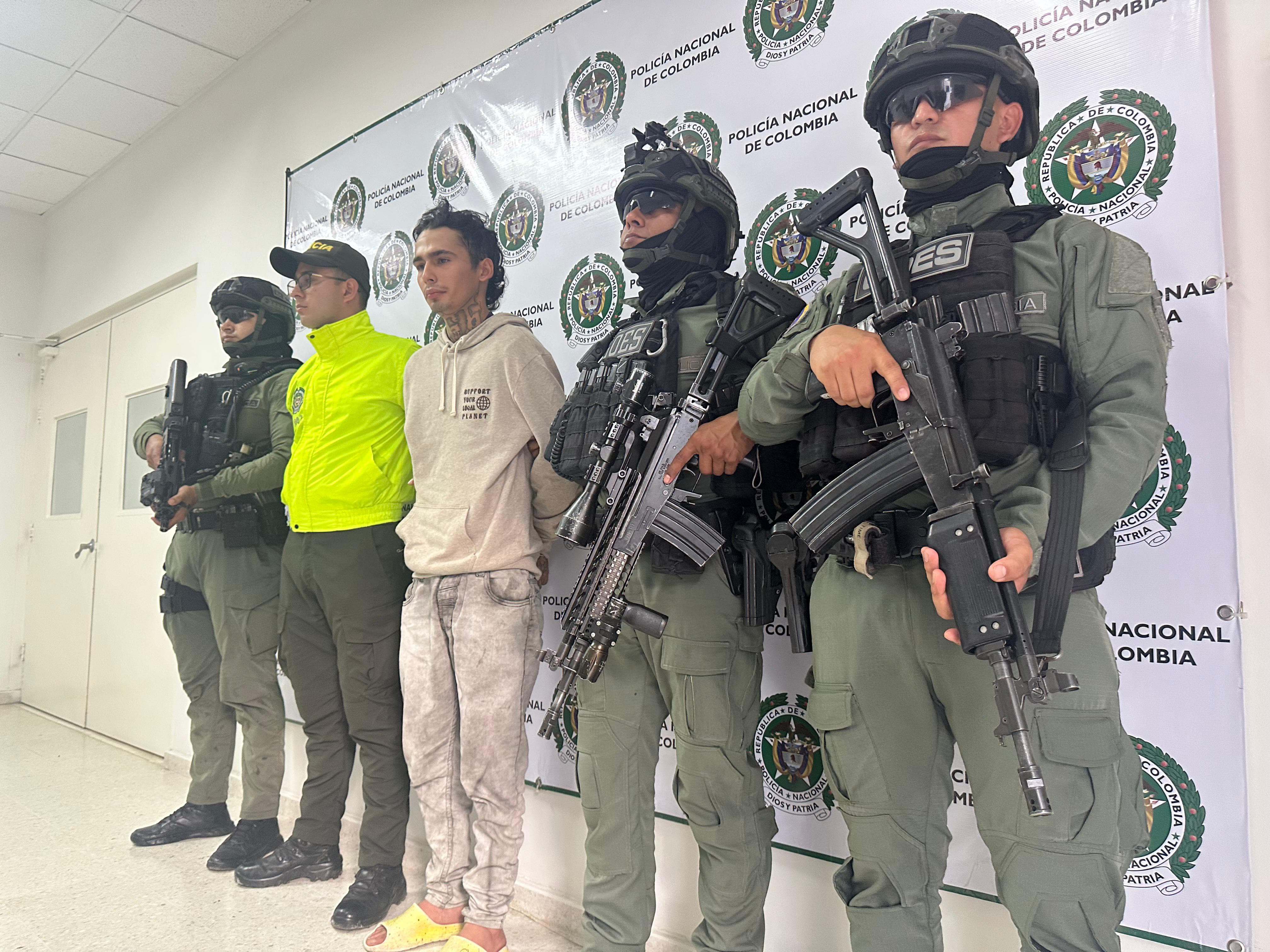 Carlos Iván Sanabria alias “Flaco o veneno” capturado en Norte de Santander / Foto: Policía Nacional