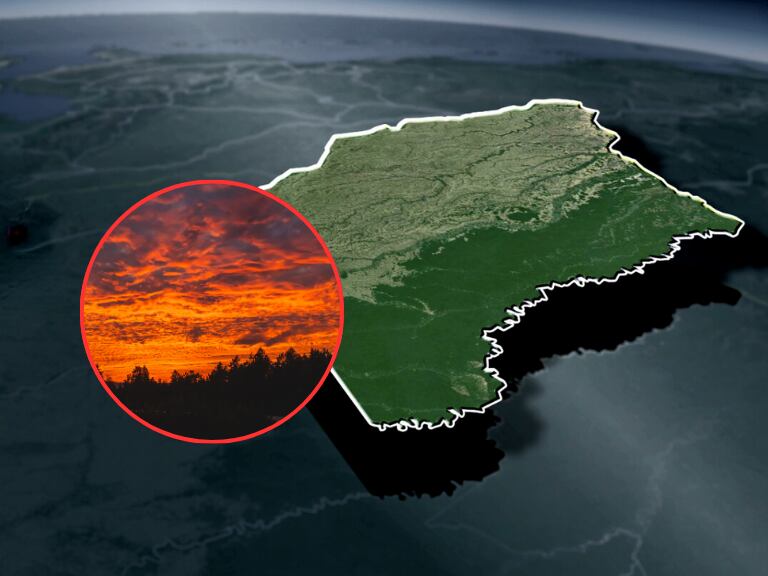 Mapa del departamento Vichada / Cielo rojo en medio de un atardecer acalorado (Getty Images)
