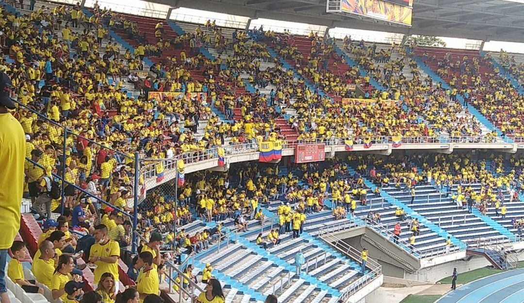 Estadio Metropolitano durante partido de Colombia-Brasil
