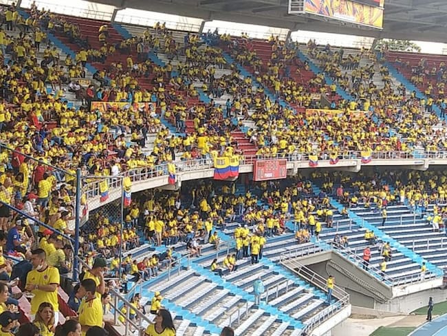 Estadio Metropolitano durante partido de Colombia-Brasil