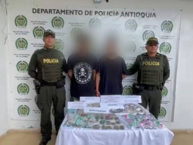 Dos capturados y un adolescente aprehendido en Yolombó Foto: Policía Antioquia