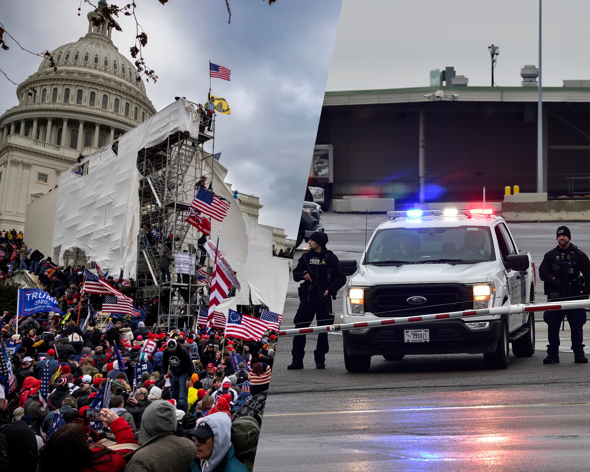 Matthew Huttle, quien fue indultado tras participar en el asalto al Capitolio, murió tras recibir un disparo por no detenerse en un control de tráfico en Indiana.
(Foto: Caracol Radio / Getty)