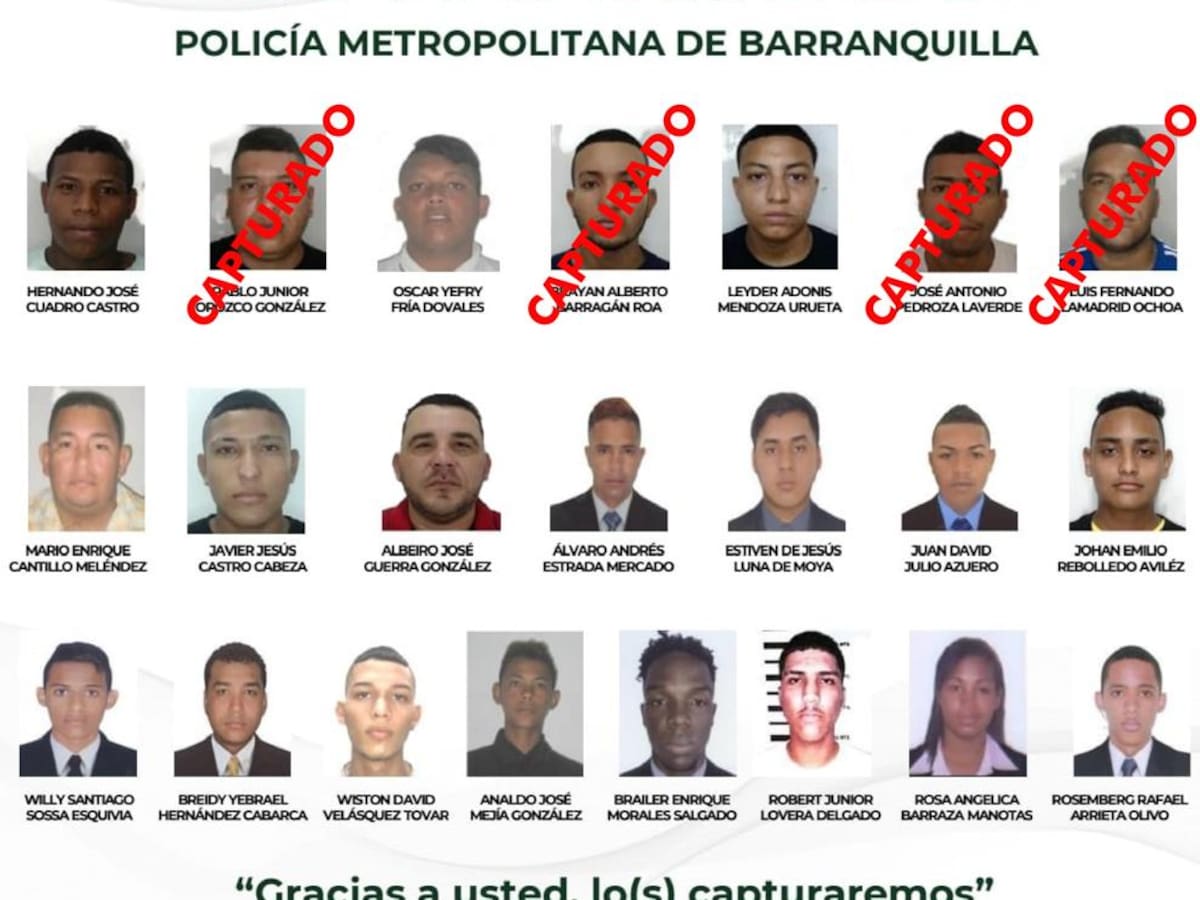 Policía compartió el cartel de los más buscados en Barranquilla