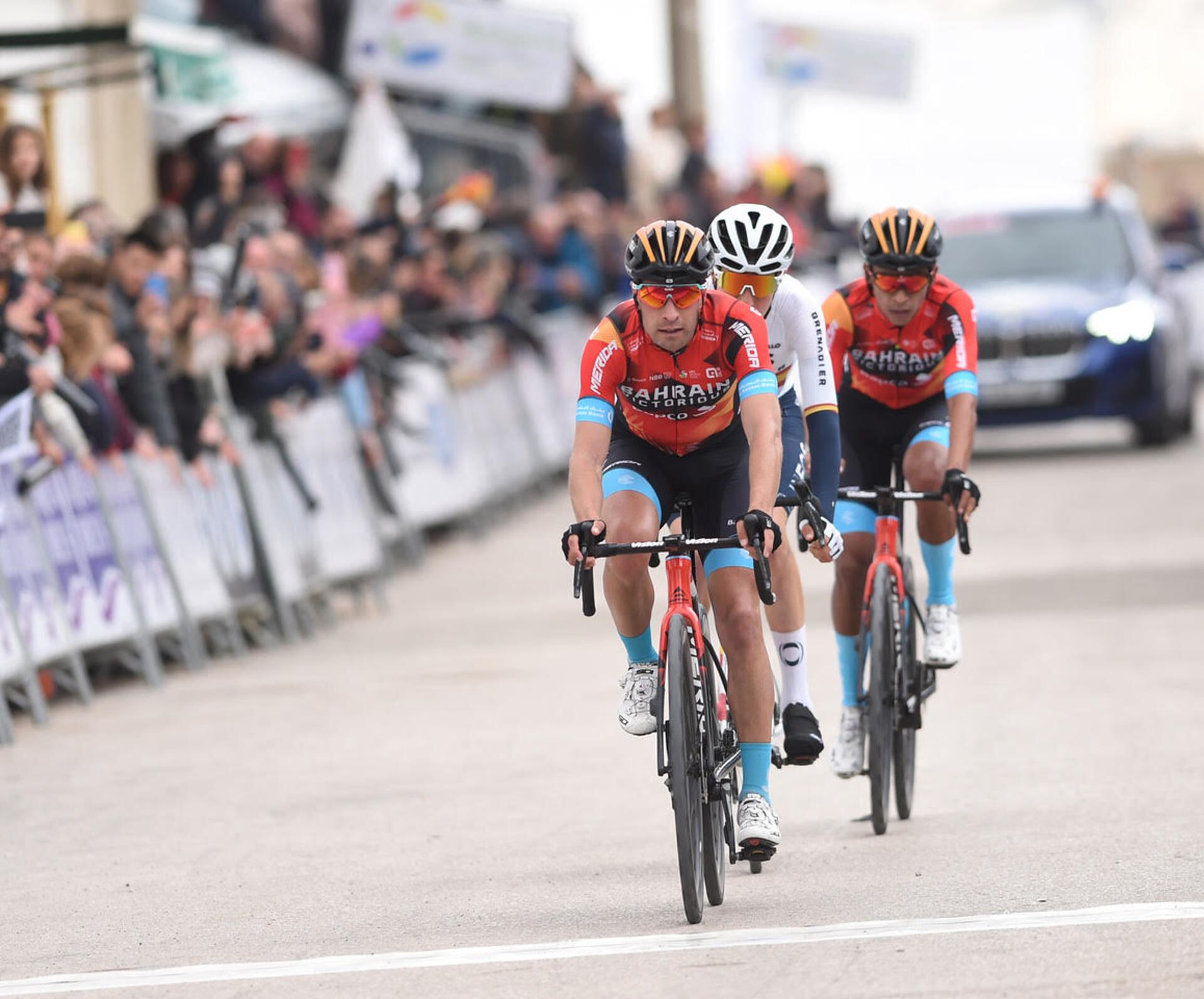 Mikel Landa, Carlos Rodríguez y Santiago Buitrago. EFE/Vuelta a Andalucía