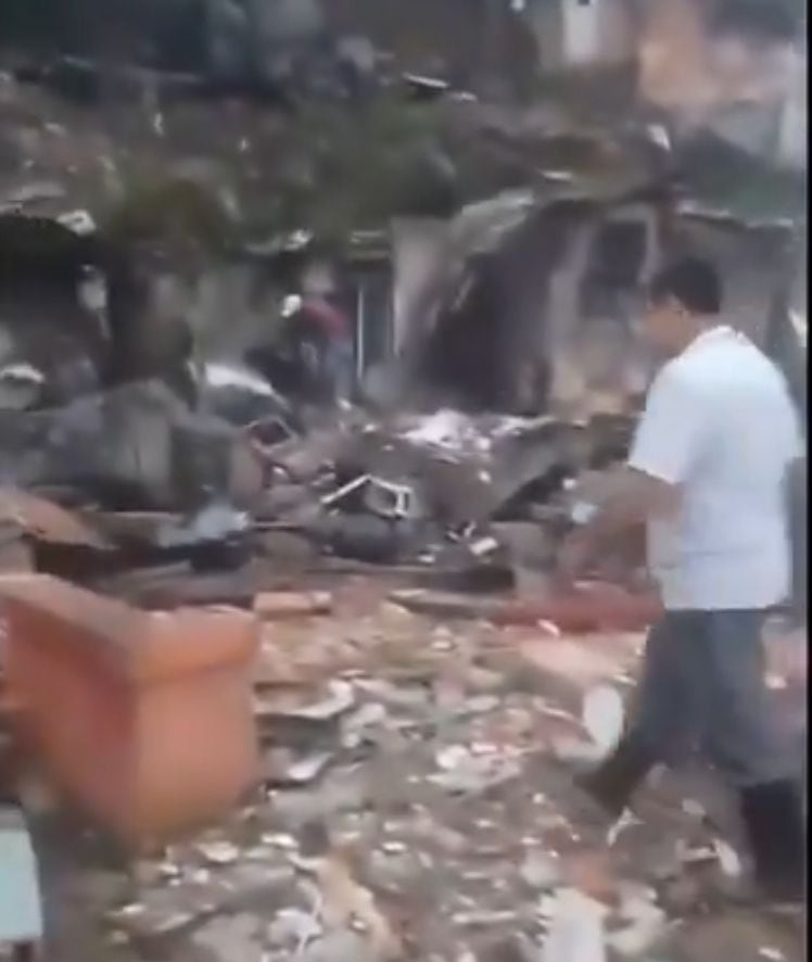 Explosión de polvorería en Caldas. Foto: Cortesía.