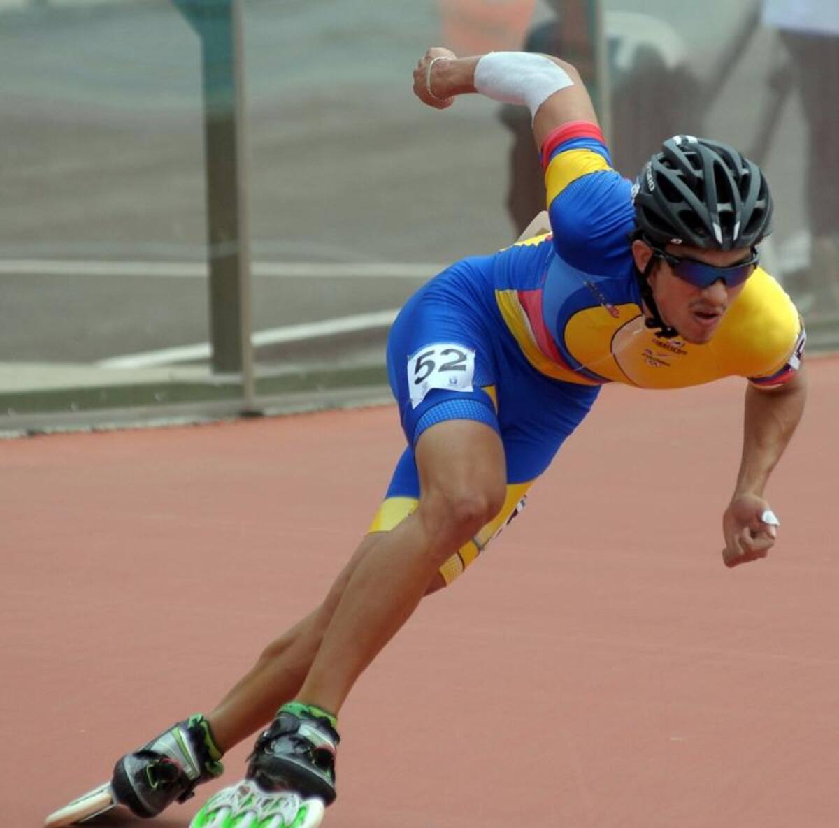 Pedro Causil,  en la contrarreloj de los 300 metros clasificatoria femenino y masculino.