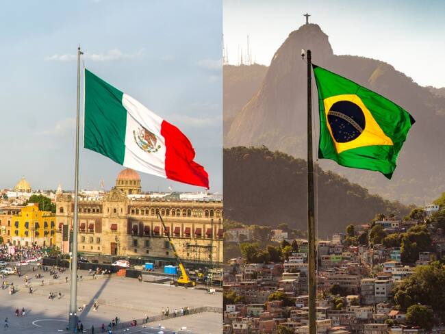 Banderas de México y Brasil // Fotos: Getty Images