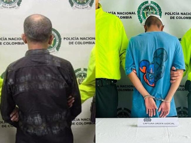 Capturado por abuso sexual (foto izquierda) y capturado por violencia intrafamiliar (foto derecha). Fotos: Policía Caldas.