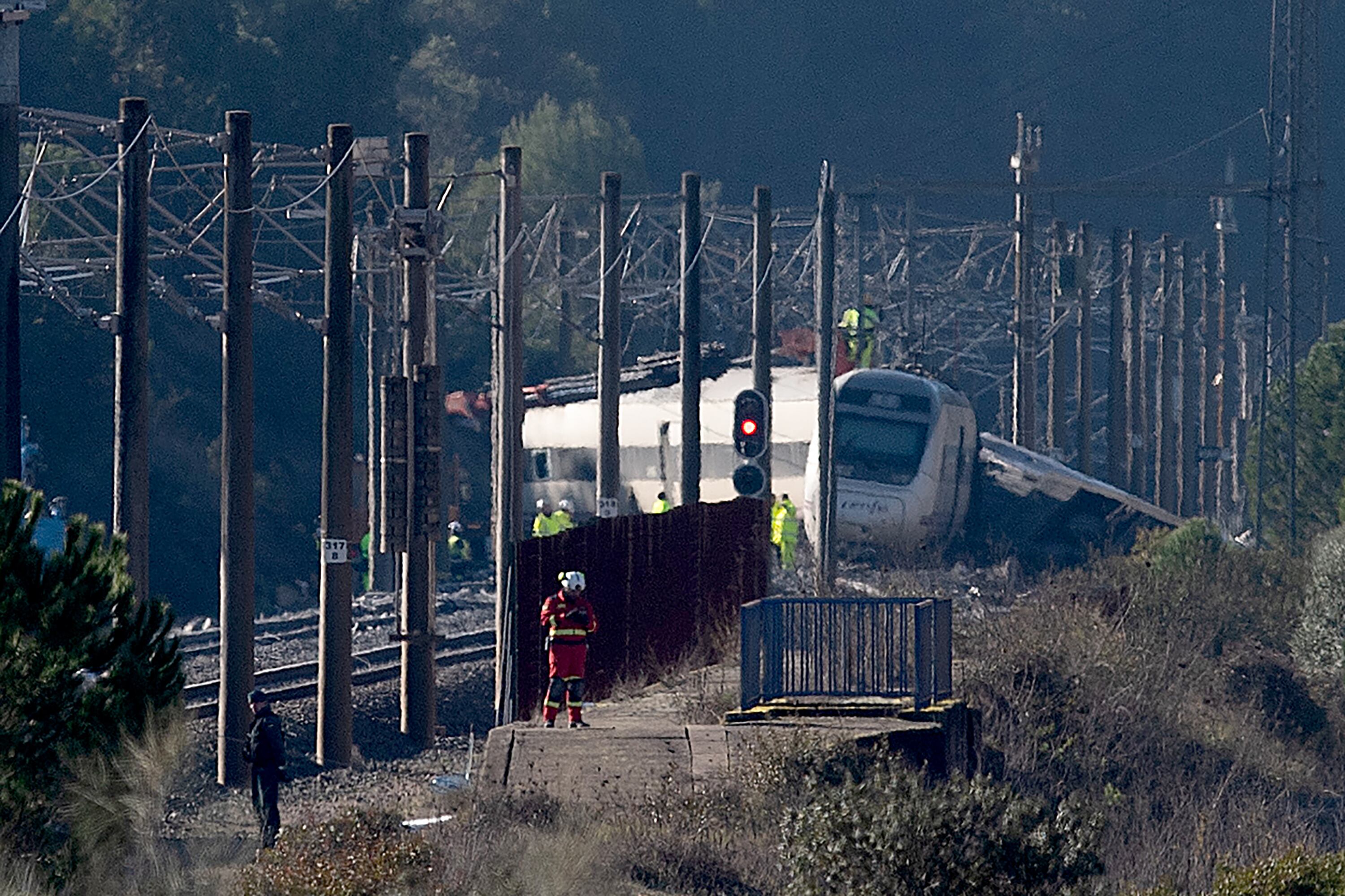 Accidente de trenes en Andamuz, España. Foto: JORGE GUERRERO / AFP