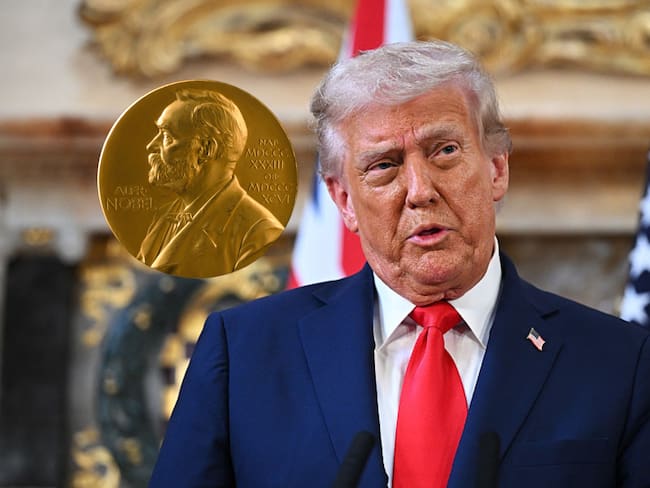 Donald Trump y Premio Nobel. Fotos: (Photo by Leon Neal/Getty Images) / (Photo by SSPL/Getty Images)