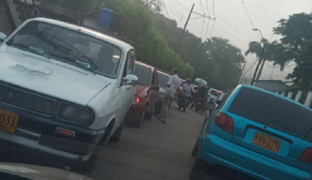 Trancón en la carretera a Rionegro