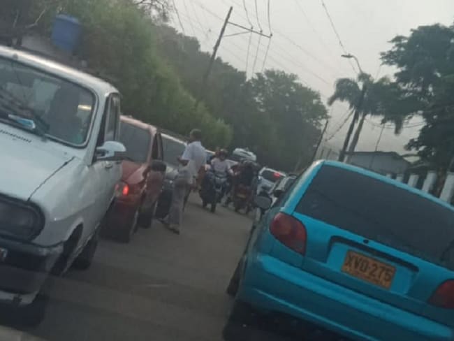 Trancón en la carretera a Rionegro