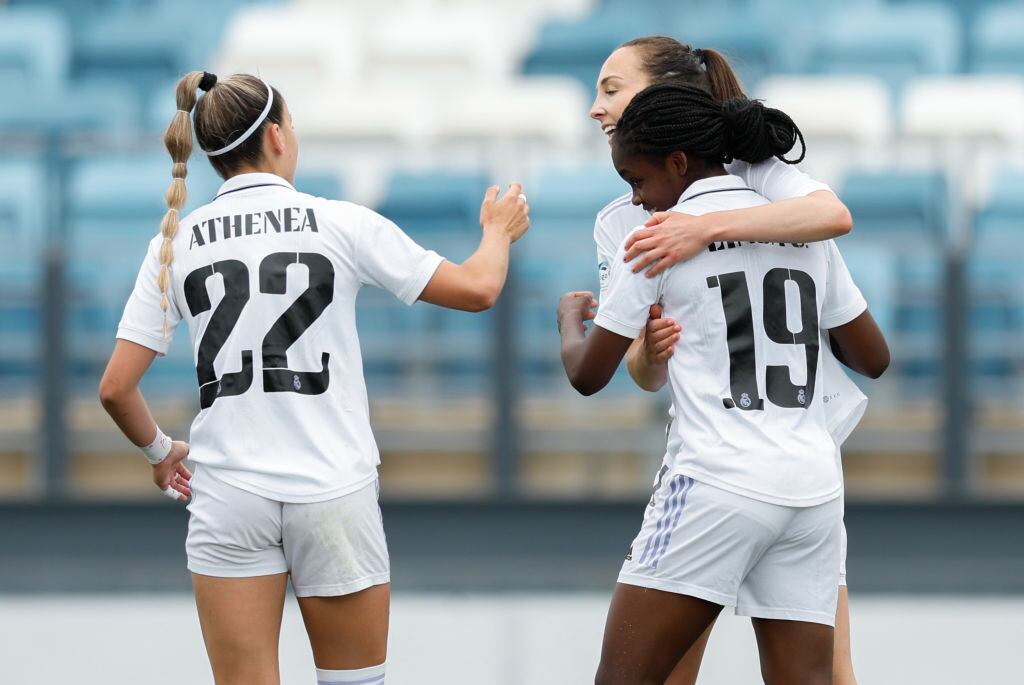 Athenea del Castillo y Linda Caicedo en el Real Madrid (Photo by Antonio Villalba/Real Madrid via Getty Images)