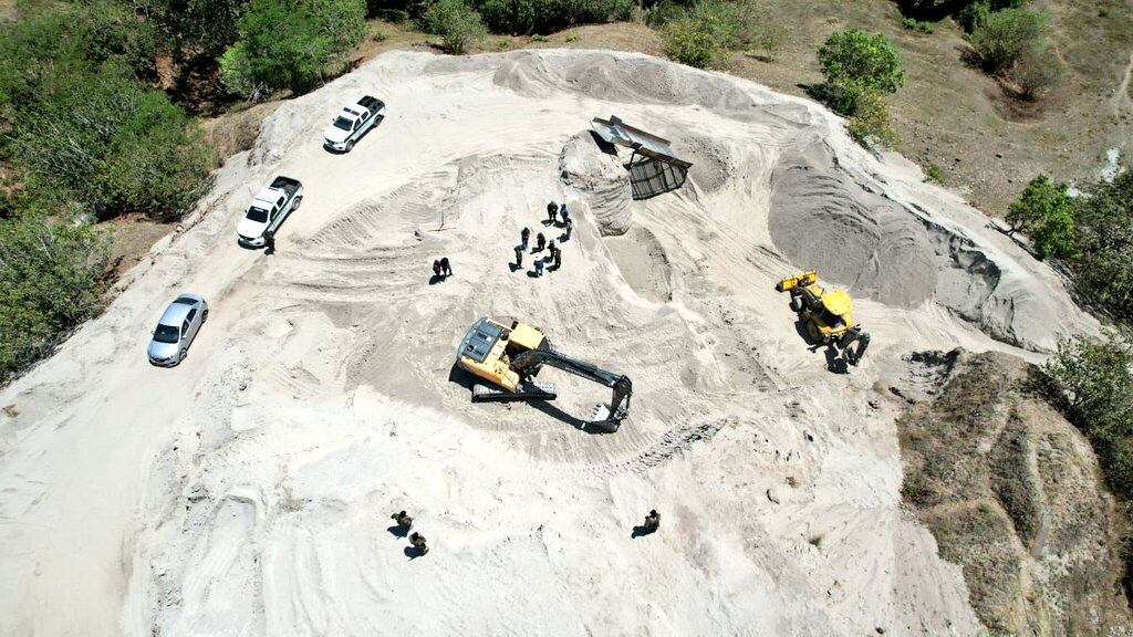 Lugar de extracción ilegal de material de arrastre en el Tolima