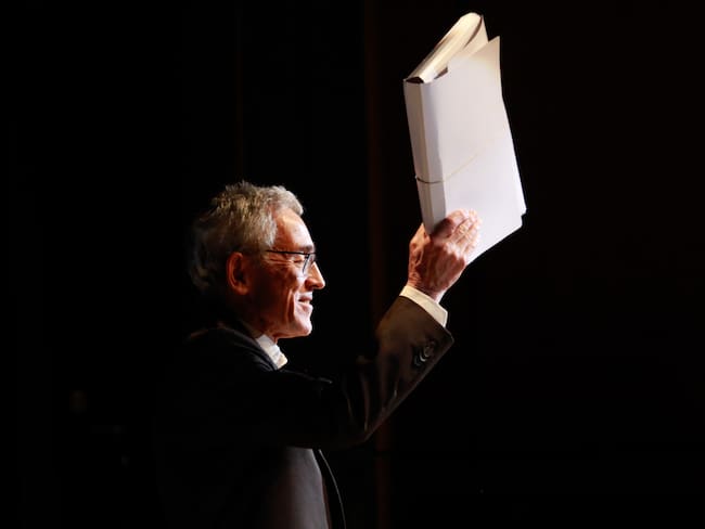 El presidente de la Comisión de la Verdad, Francisco de Roux, durante la presentación del informe Informe Final de la comisión.