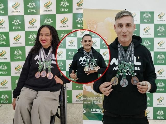 Para esgrimistas manizaleños ganadores en la primera ronda clasificatoria en Villavicencio. Foto: centrodeinformacion.manizales.gov.co