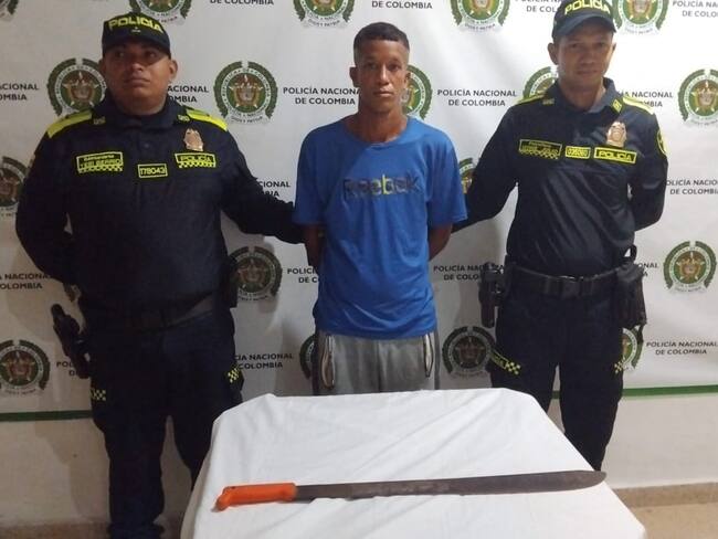 Jhon Jairo Vanegas Niño señalado de agredir al perro en Santa Lucía, en Atlántico. Foto: Policía