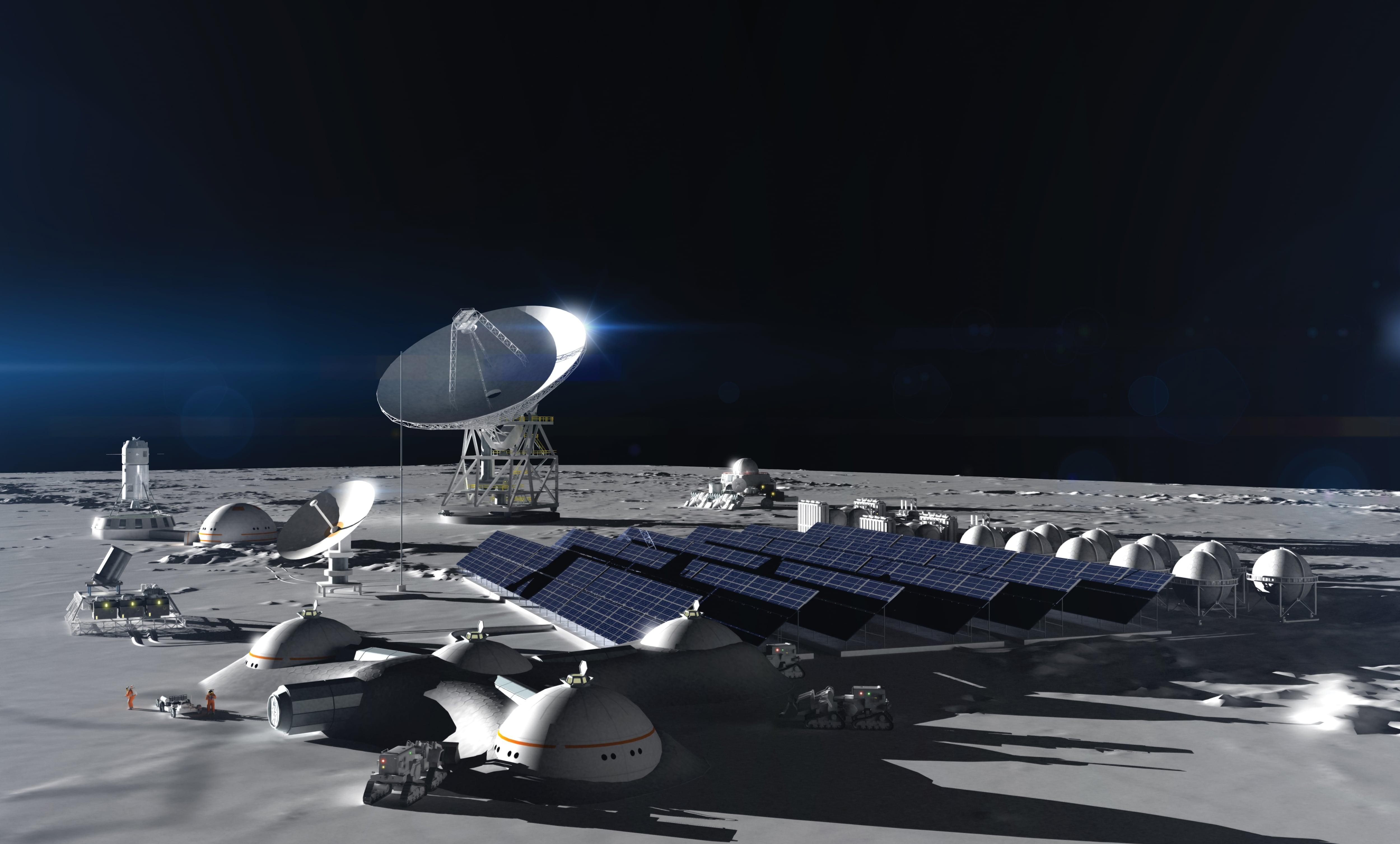 La agencia espacial estadounidense confirmó que entre septiembre y noviembre se enviarán los cimientos de la base lunar con un módulo desarrollado por la empresa Blue Origin.
(Ilustración:     Adrian Mann/Future Publishing via Getty Images)