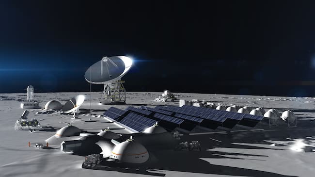 La agencia espacial estadounidense confirmó que entre septiembre y noviembre se enviarán los cimientos de la base lunar con un módulo desarrollado por la empresa Blue Origin.
(Ilustración: Adrian Mann/Future Publishing via Getty Images)