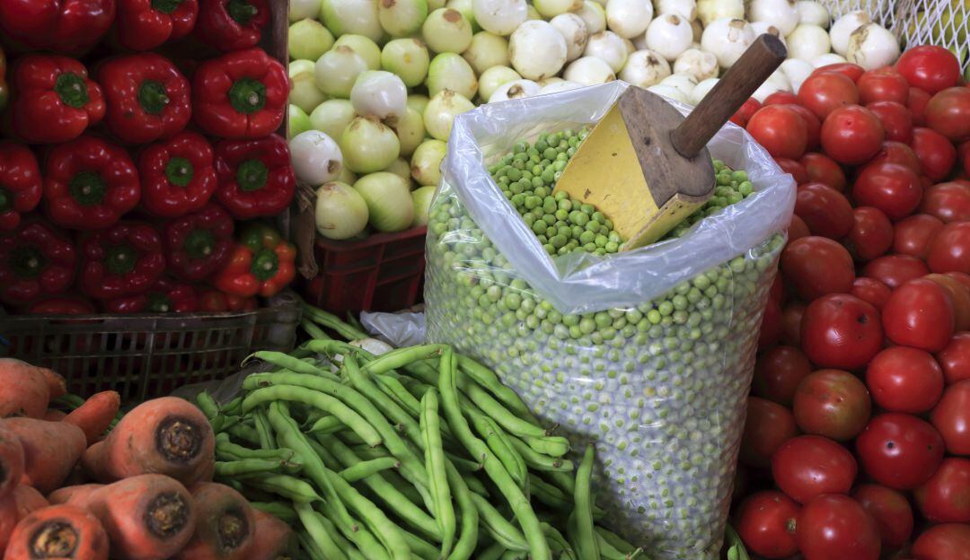 Verduras en la plaza de Paloquemao