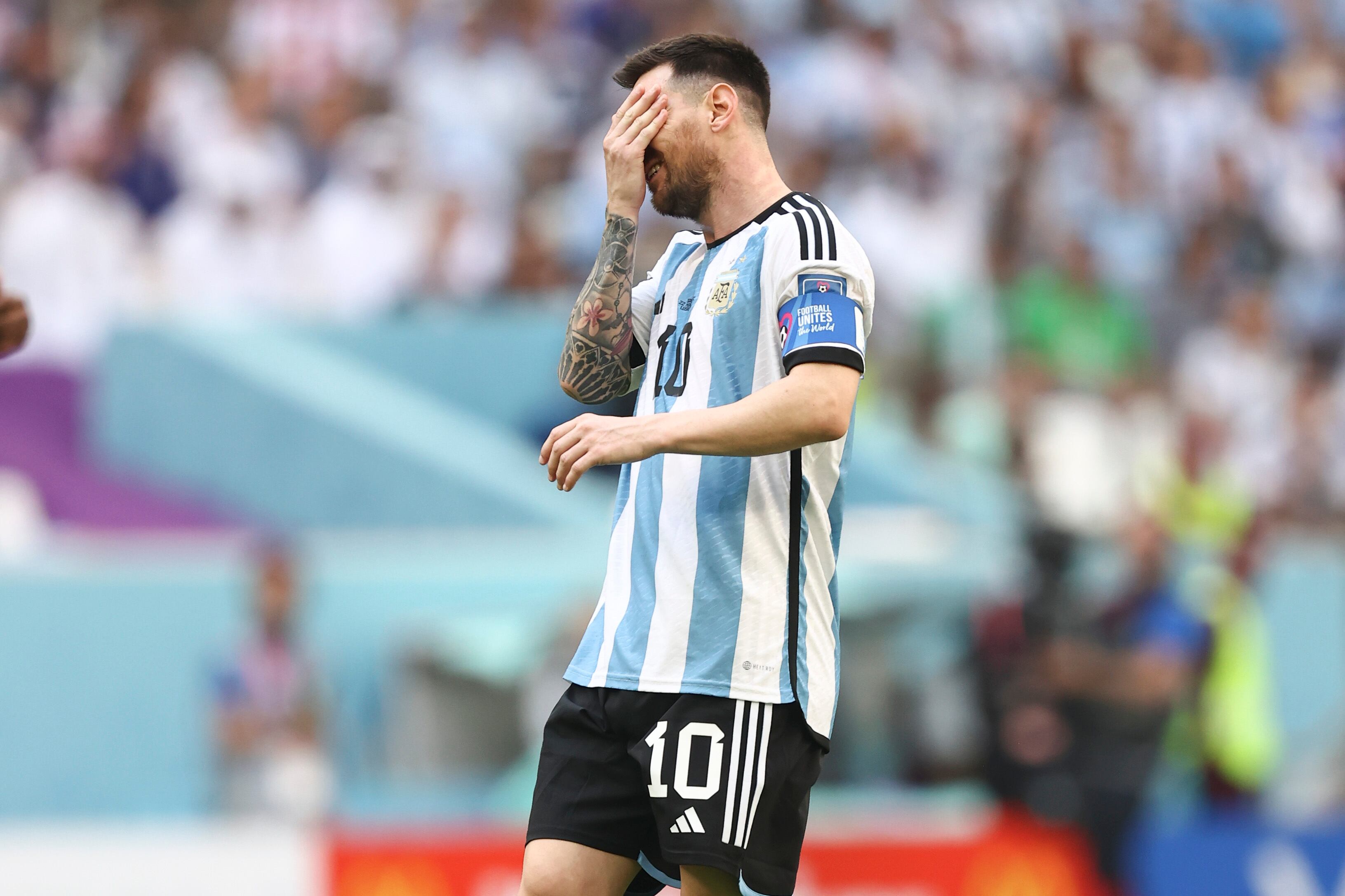 Lionel Messi en derrota de Argentina Qatar 2022 HOY / Getty