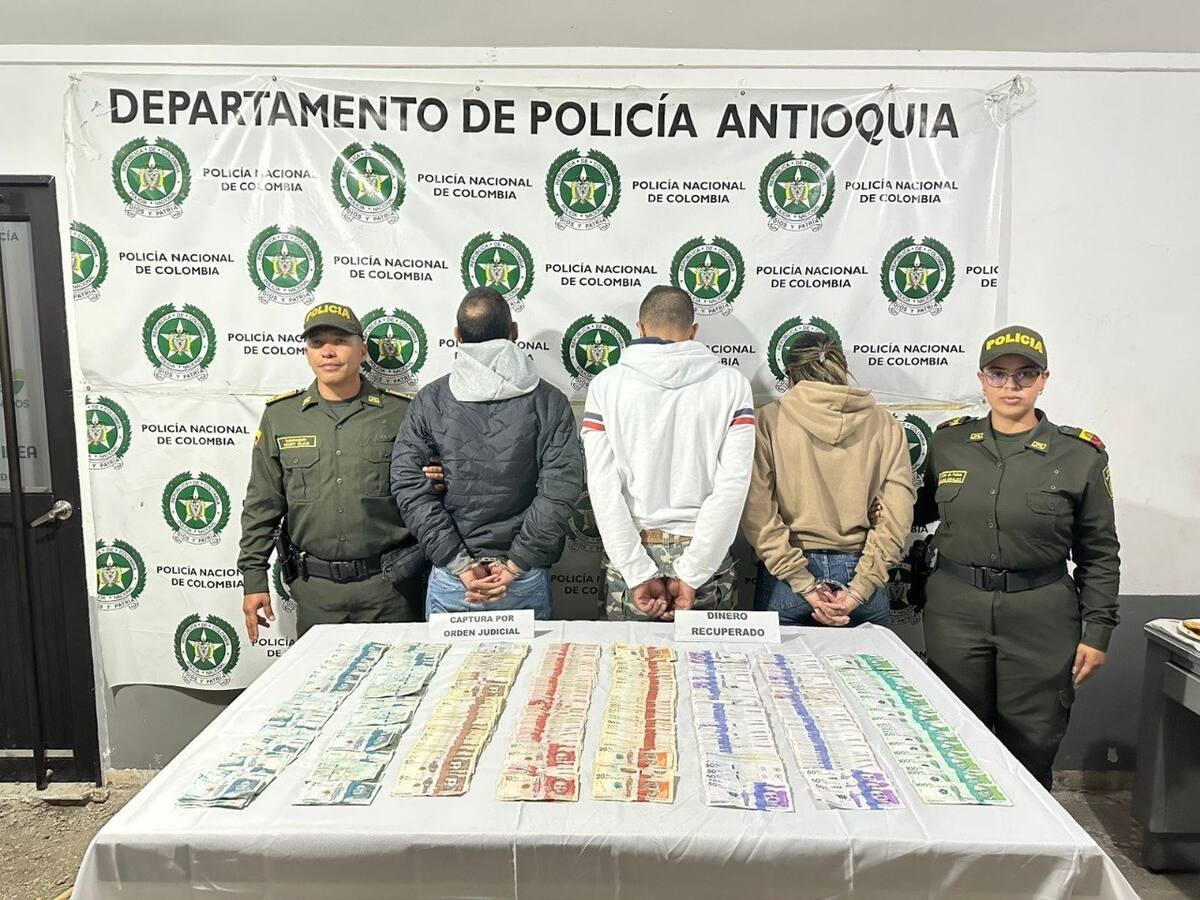 Golpe al hurto en el Suroeste: tres capturados y $32 millones recuperados en Concordia
