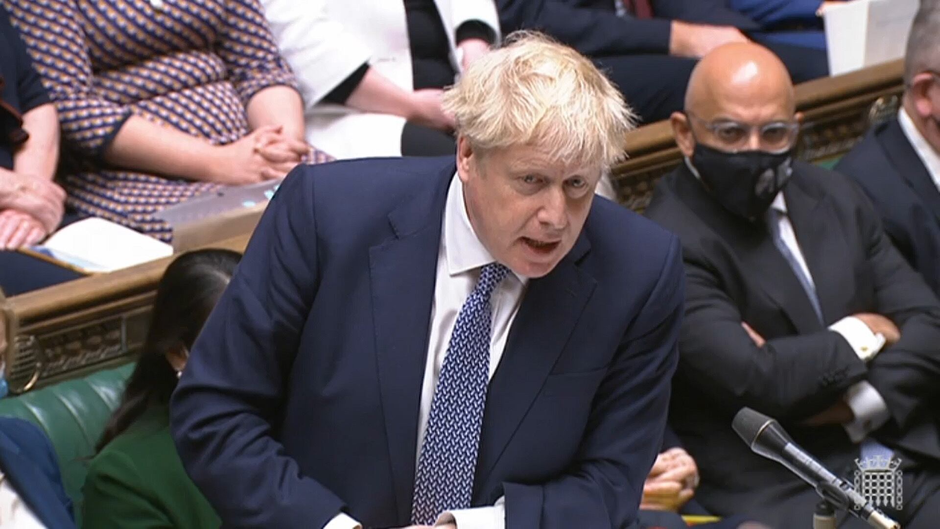 Prime Minister Boris Johnson speaks during speaks during Prime Minister's Questions in the House of Commons, London. Picture date: Wednesday January 12, 2022. (Photo by House of Commons/PA Images via Getty Images)