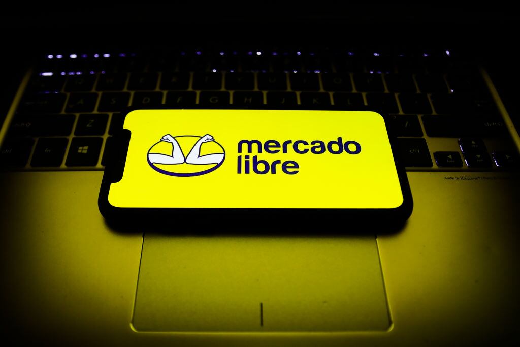 MercadoLibre logo. (Photo by Jakub Porzycki/NurPhoto via Getty Images)