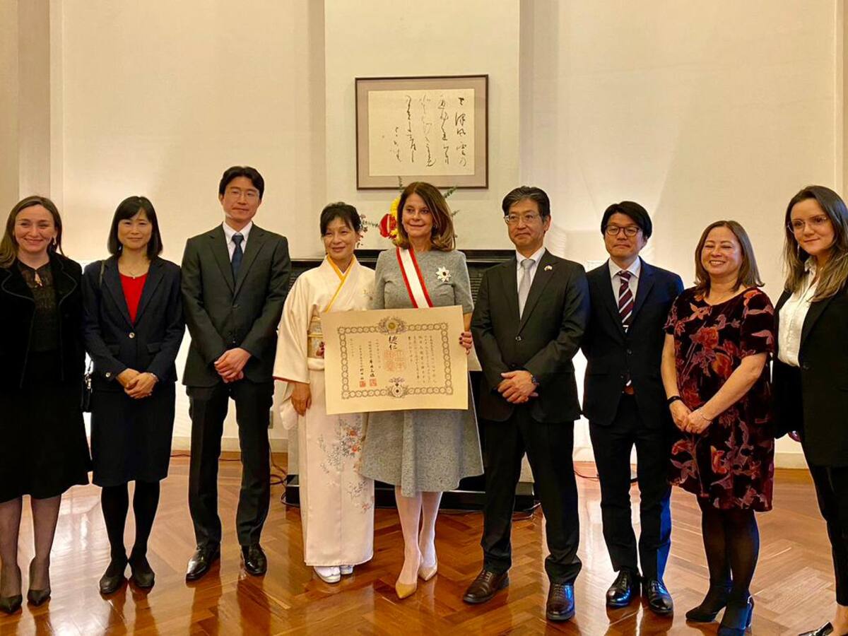 Ex Vicepresidenta Marta Lucía Ramírez, recibe máxima condecoración de Gobierno Japón