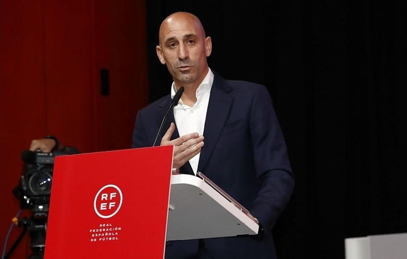"No voy a renunciar", Luis Rubiales, presidente suspendido de la RFEF. (Photo by Royal Spanish Football Federation / Handout/Anadolu Agency via Getty Images)