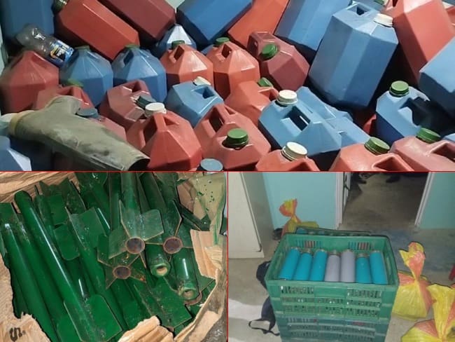 Explosivos hallados en vivienda en Cauca.