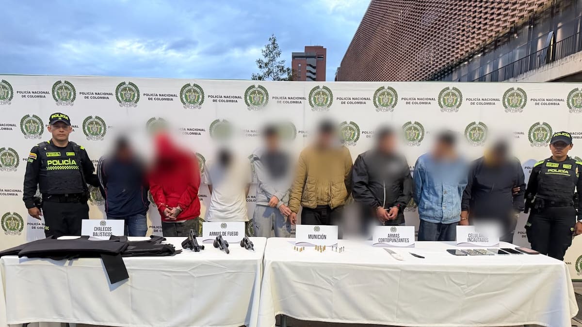 Capturaron a ocho presuntos fleteros que atracaban sectores comerciales y bancarios en Bogotá
