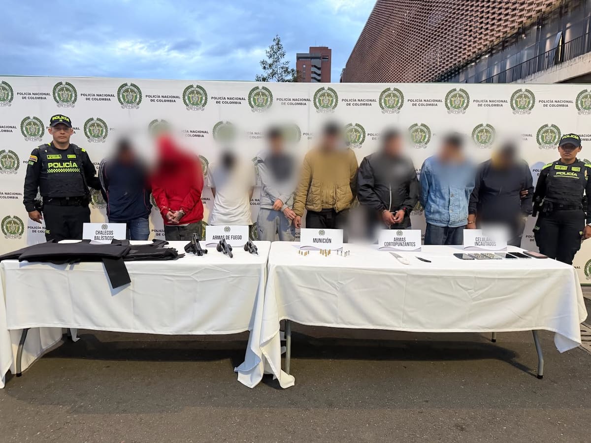 Capturaron a ocho presuntos fleteros que atracaban sectores comerciales y bancarios en Bogotá