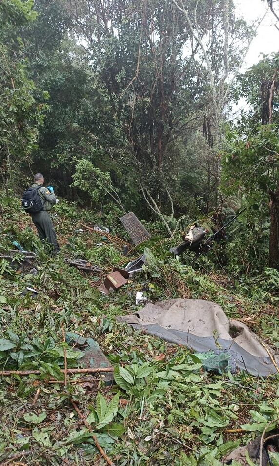 Helicóptero accidentado de la policía- foto cortesía