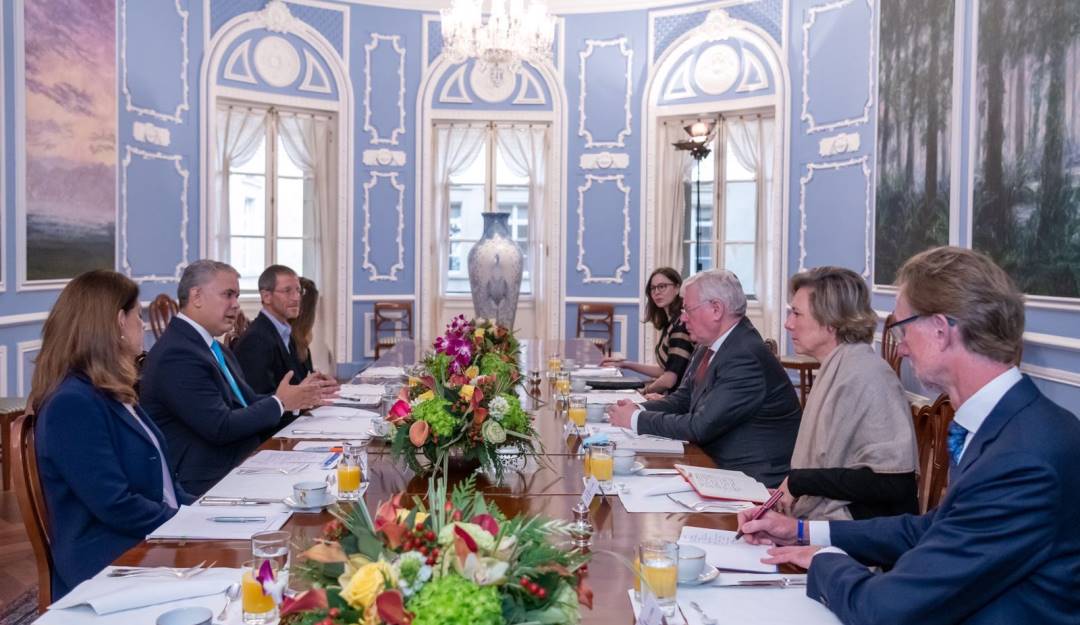 Reunión entre el presidente Iván Duque y el Enviado Especial de la Unión Europea, Eamon Gilmore.  / Cortesía Presidencia.