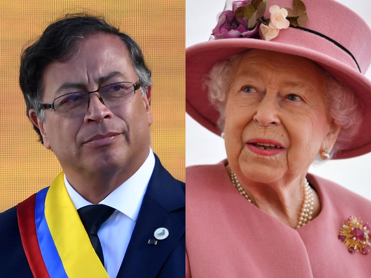 Gustavo Petro e Isabel II.