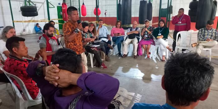 Los 780 indígenas del Chocó permanecen albergado en Medellín. Cortesía: Unidad de Víctimas.