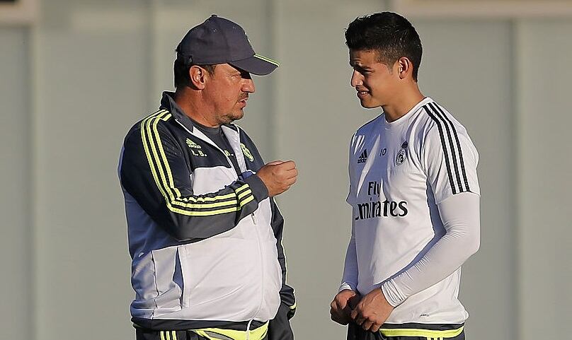 Rafael Benítez y James Rodríguez en el Real Madrid / Getty Images