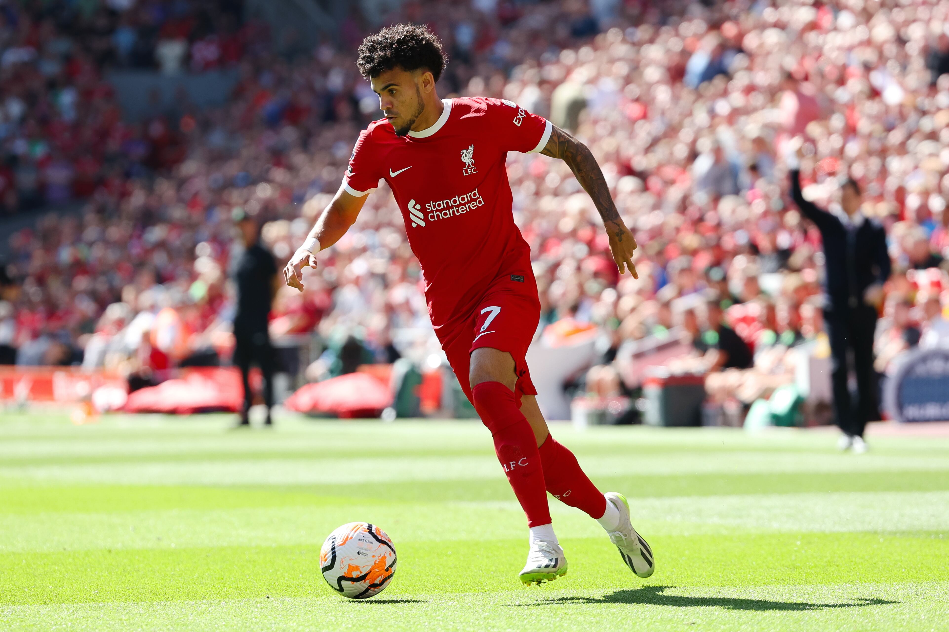 Luis Díaz con Liverpool (Photo by Matt McNulty/Getty Images)