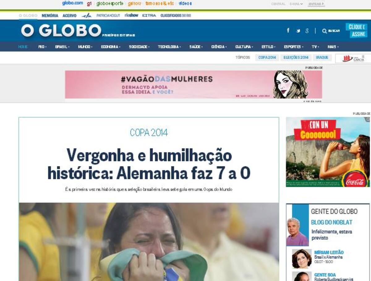 Otros portales internacionales también hacen referencia al partido.