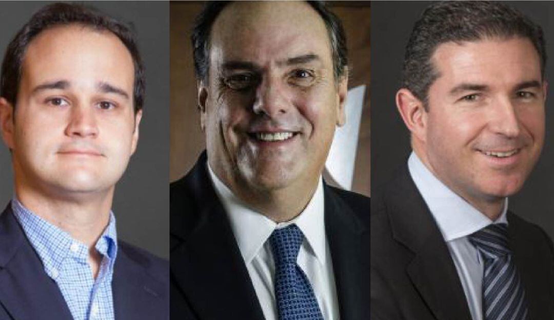 Rafael Olivella vicepresidente de Talento y Asuntos Corporativos en Argos, Jorge Mario Velásquez, Presidente de Grupo Argos y Alejandro Piedrahita,  Vicepresidente de Finanzas del Grupo Argos 