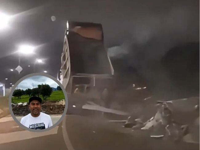 Conductor de camión que arrojó residuos a la calle en Bogotá pidió perdón