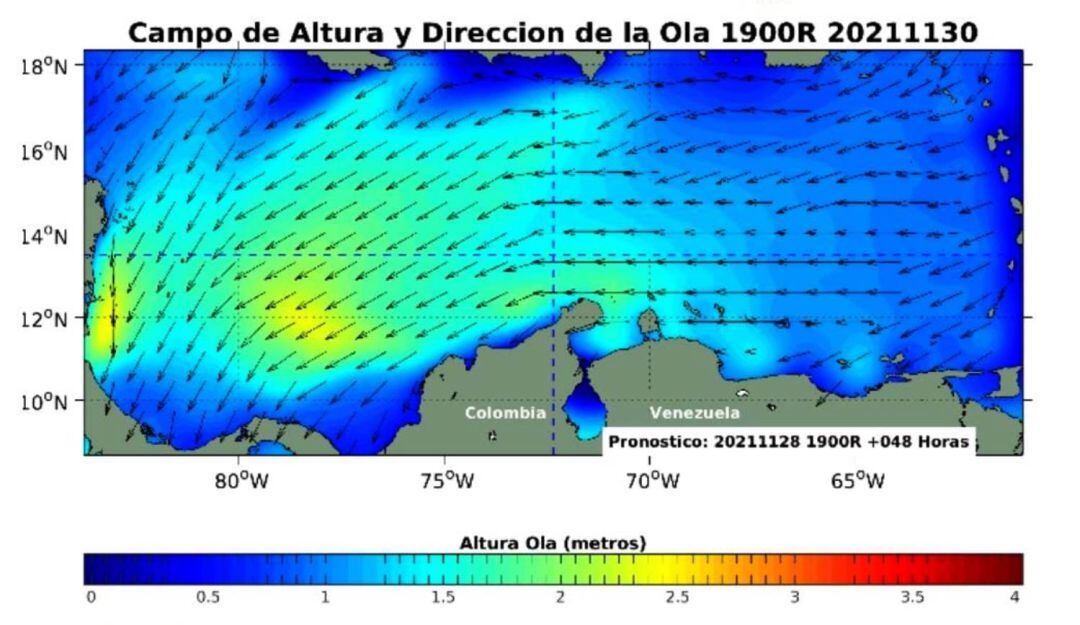 Fuertes vientos y aumento del nivel de la marea en Cartagena